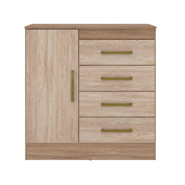 Encontraproduto.com.br - Cômoda Montevidéu 4 Gavetas e 1 Porta 4290K Demóbile - Amêndoa