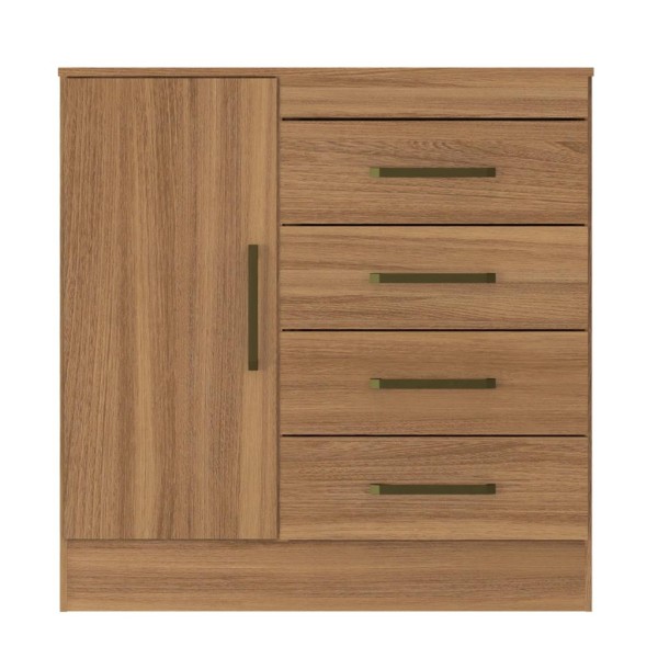 Encontraproduto.com.br - Cômoda Montevidéu 4 Gavetas e 1 Porta 4290K Demóbile - Amêndoa