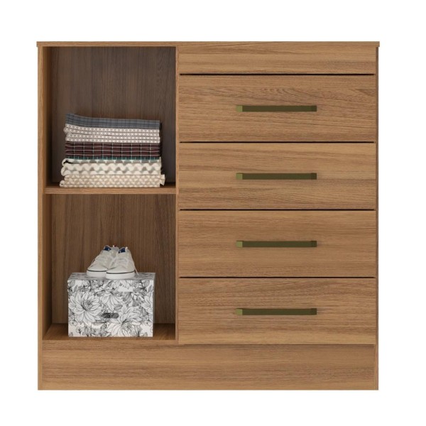 Encontraproduto.com.br - Cômoda Montevidéu 4 Gavetas e 1 Porta 4290K Demóbile - Amêndoa