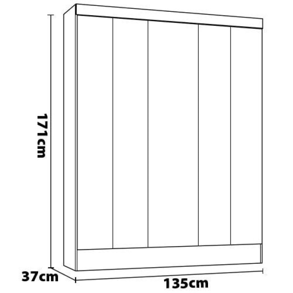 Encontraproduto.com.br - Guarda-Roupa Ártico com 5 Portas Demóbile