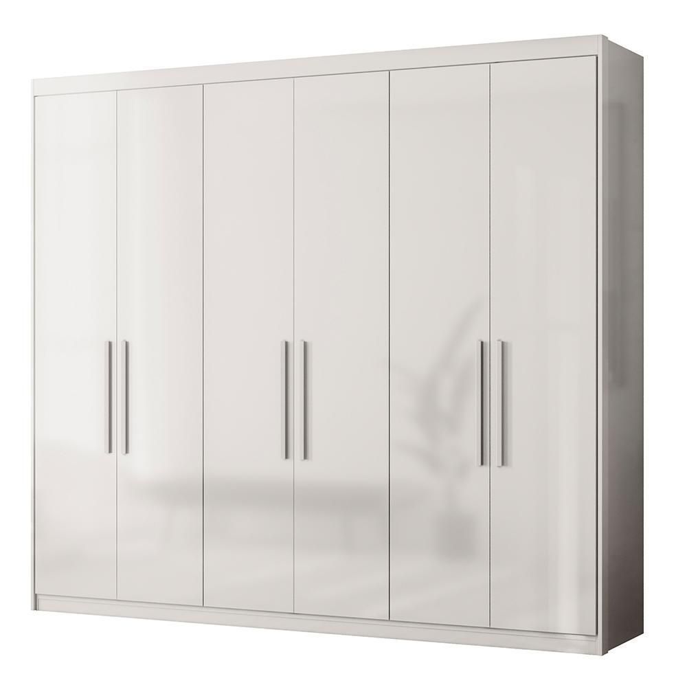 Guarda Roupa Venice 6 Portas, 2 Gavetas E 4 Cabideiros Branco - Demóbile Branco