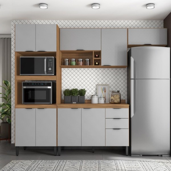 Encontraproduto.com.br - Cozinha Modulada 4 Peças com Nicho FI0003 Firenza Demobile