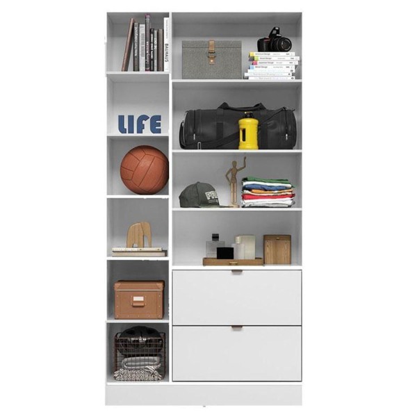 Encontraproduto.com.br - Armário Multiuso Joy 2 Portas Branco Com Espelho - Demóbile Branco