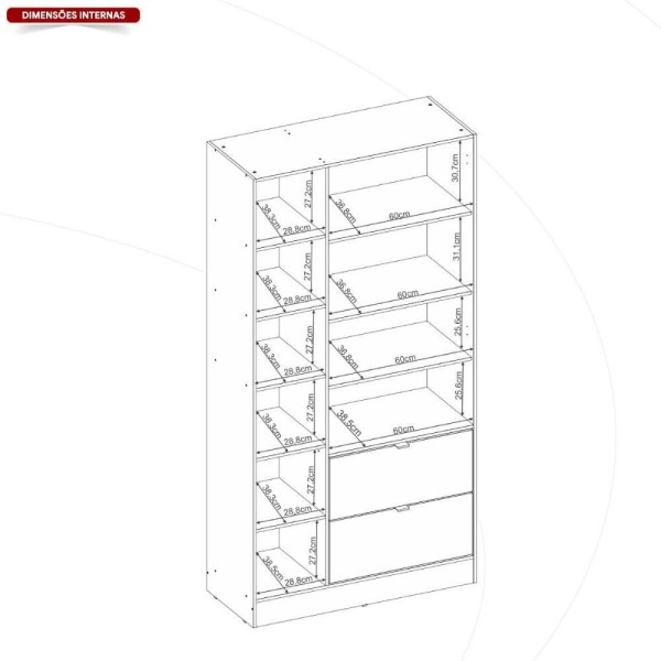 Encontraproduto.com.br - Armário Multiuso Joy 2 Portas Branco Com Espelho - Demóbile Branco