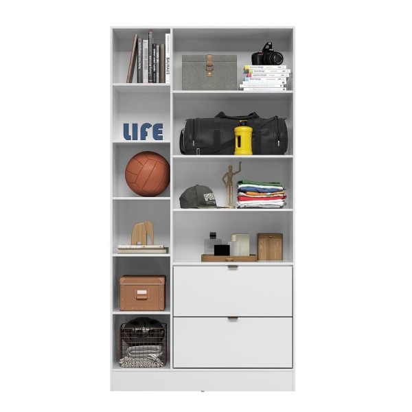 Encontraproduto.com.br - Armário Multiuso Joy 2 Portas Branco Com Espelho - Demóbile Branco