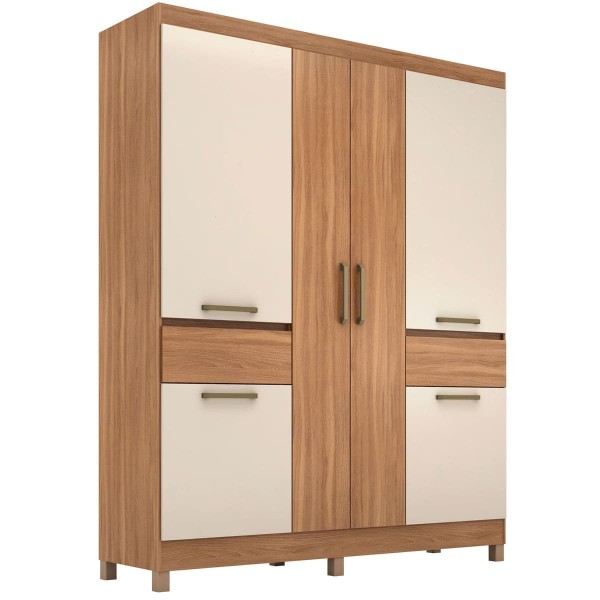 Encontraproduto.com.br - Guarda Roupa Casal com Pés 6 Portas 2 Gavetas Mauá Demobile
