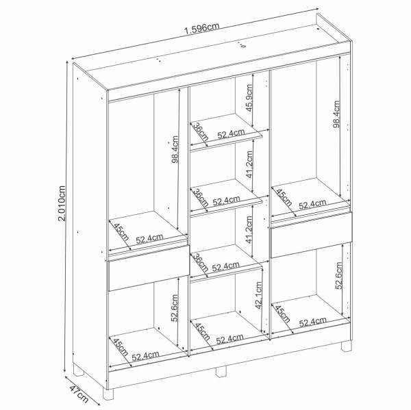 Encontraproduto.com.br - Guarda Roupa Casal com Pés 6 Portas 2 Gavetas Mauá Demobile