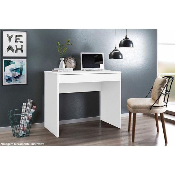 Encontraproduto.com.br - Mesa Computador Escrivaninha Facility 1 Gaveta - Branco - Demóbile