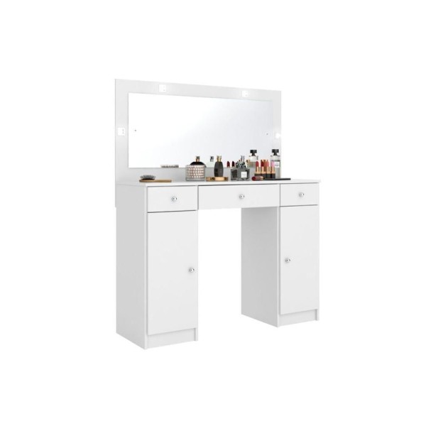 Encontraproduto.com.br - Penteadeira Carisma 2 Portas E 3 Gavetas C/ Espelho Branco - Demóbile