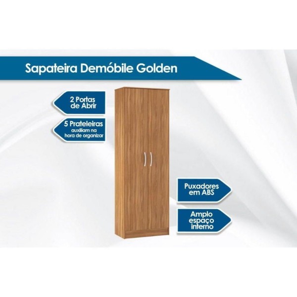 Encontraproduto.com.br - Armário Sapateira Quarto Golden c/ 2 Portas Amêndola Touch - Demóbile