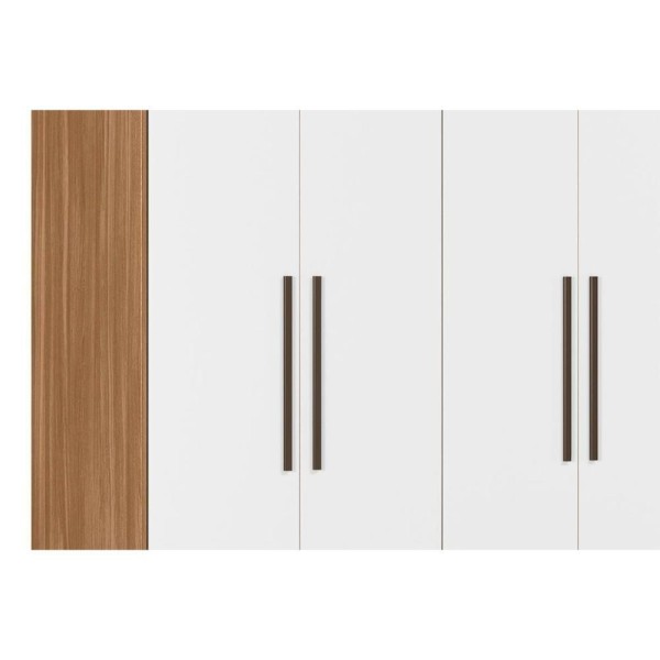 Encontraproduto.com.br - Quarto Casal Modulado Irlanda 7 Peças (3 Armários + 1 Ponte Aérea + 3 Complementos) Qcm166 Amendola-branco - Demóbile