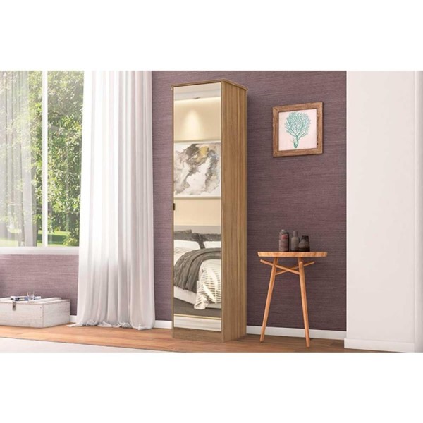 Encontraproduto.com.br - Armário Sapateira Quarto Reflex c/ 1 Porta c/ Espelho Branco - Demóbile