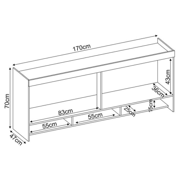 Encontraproduto.com.br - Módulo de Quarto Casal Armário Ponte Módena 74000 c/ 4 Portas Amendola/Branco - Demóbile