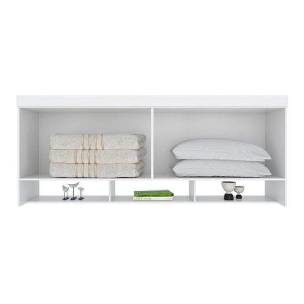 Encontraproduto.com.br - Módulo de Quarto Casal Armário Ponte Módena 74000 c/ 4 Portas Amendola/Branco - Demóbile