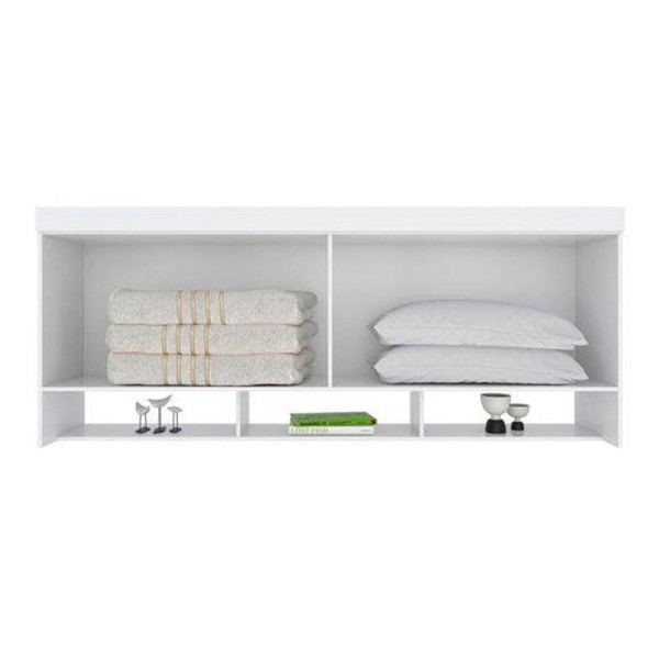 Encontraproduto.com.br - Módulo de Quarto Casal Armário Ponte Módena 74000 c/ 4 Portas Amendola/Branco - Demóbile