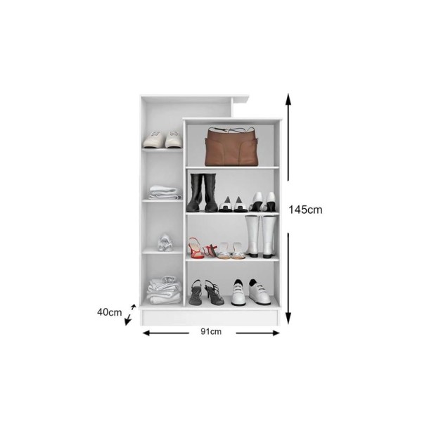 Encontraproduto.com.br - Armário Multiuso Juvenil Elite c/ 2 Portas Branco - Demóbile