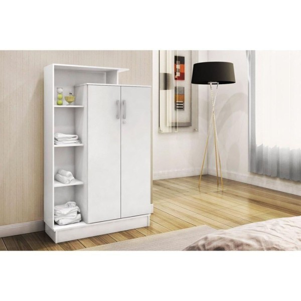 Encontraproduto.com.br - Armário Multiuso Juvenil Elite c/ 2 Portas Branco - Demóbile