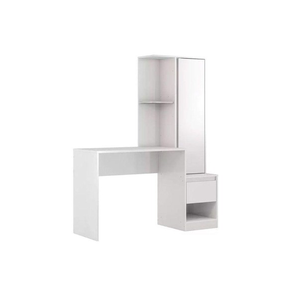 Encontraproduto.com.br - Mesa Escrivaninha Casal Office Morada c/ 1 Porta e 1 Gaveta Branco - Demóbile