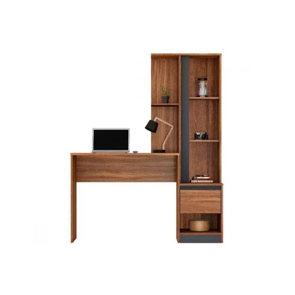 Encontraproduto.com.br - Mesa Escrivaninha Casal Office Morada c/ 1 Porta e 1 Gaveta Branco - Demóbile