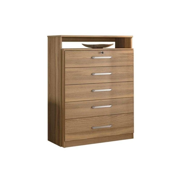 Encontraproduto.com.br - Cômoda Solteiro Triunfo CH 1 Nicho e 5 Gavetas Amêndola - Demóbile