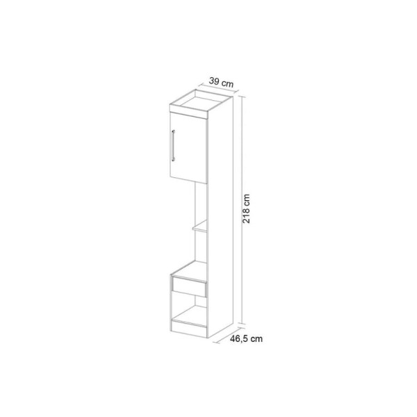Encontraproduto.com.br - Módulo Armário Mesa De Cabeceira Módena 71100 C/ 1 Porta E 1 Gaveta Amendola/branco - Demóbile