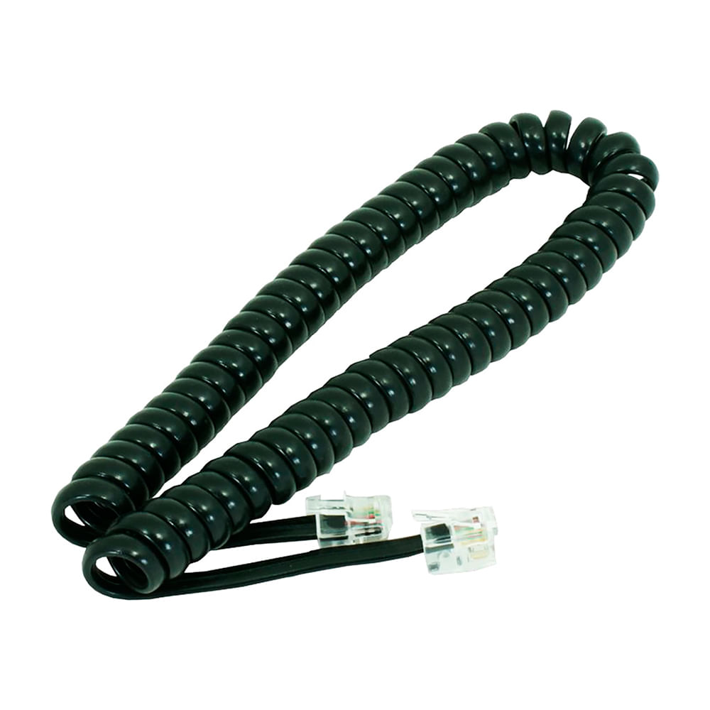 Encontraproduto.com.br - Cordão Espiral 4P4C Preto Speedlan 2m