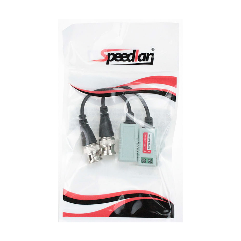 Encontraproduto.com.br - Video Balun Passivo Camera CFTV Com 2 Peças Speedlan