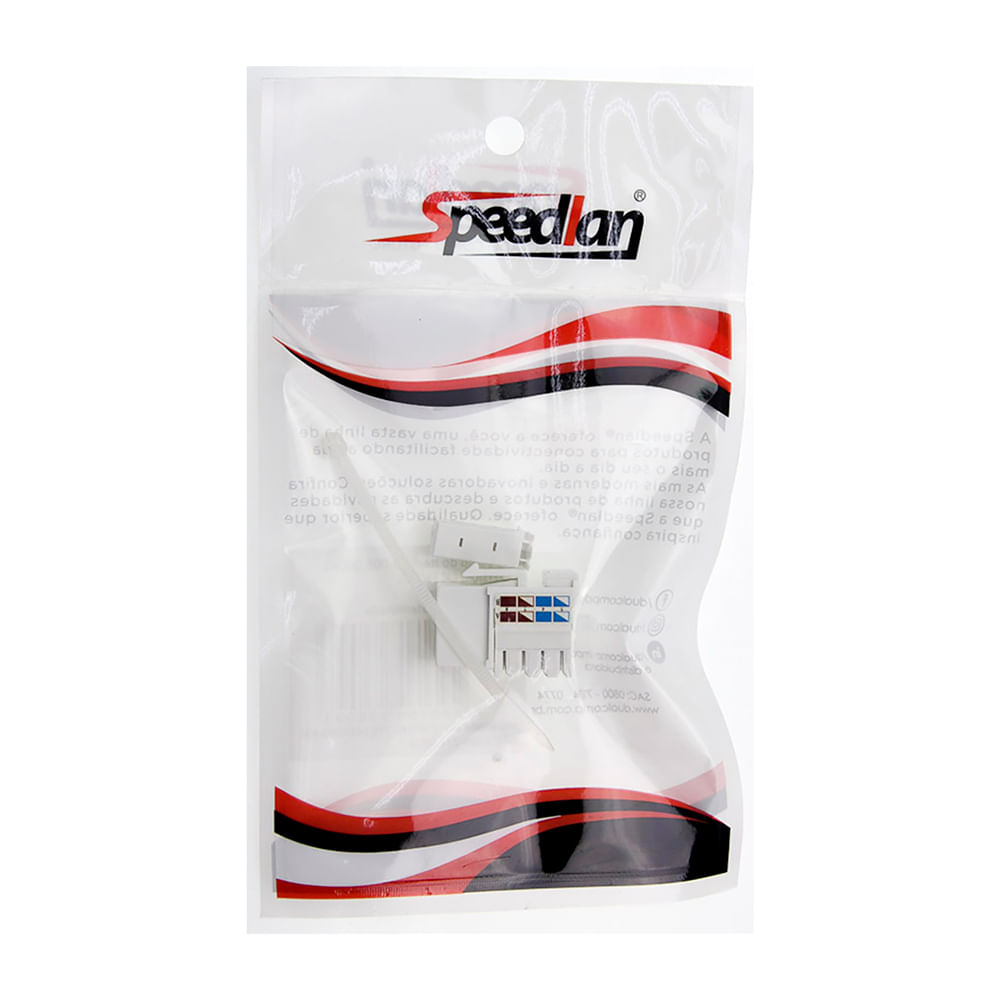 Encontraproduto.com.br - Conector Speedlan Keystone RJ45 Cat6 Branco
