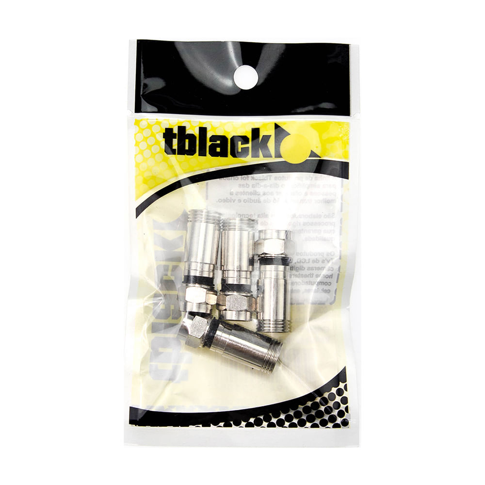 Encontraproduto.com.br - Conector Tblak F Compressão RG6 c|4 peças