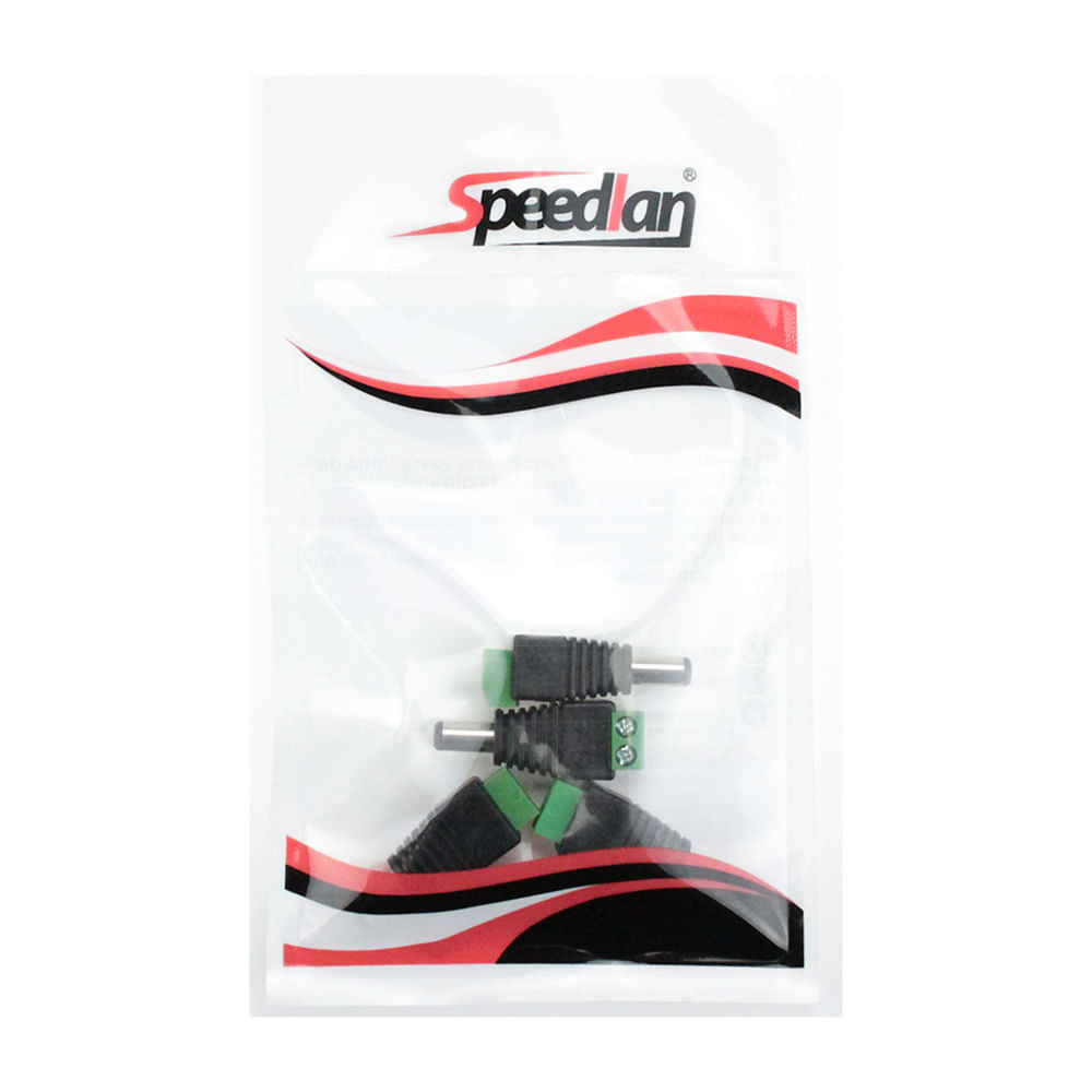 Encontraproduto.com.br - Adaptador Borne x P4 2,1x5,5x12mm Speedlan 4 Peças
