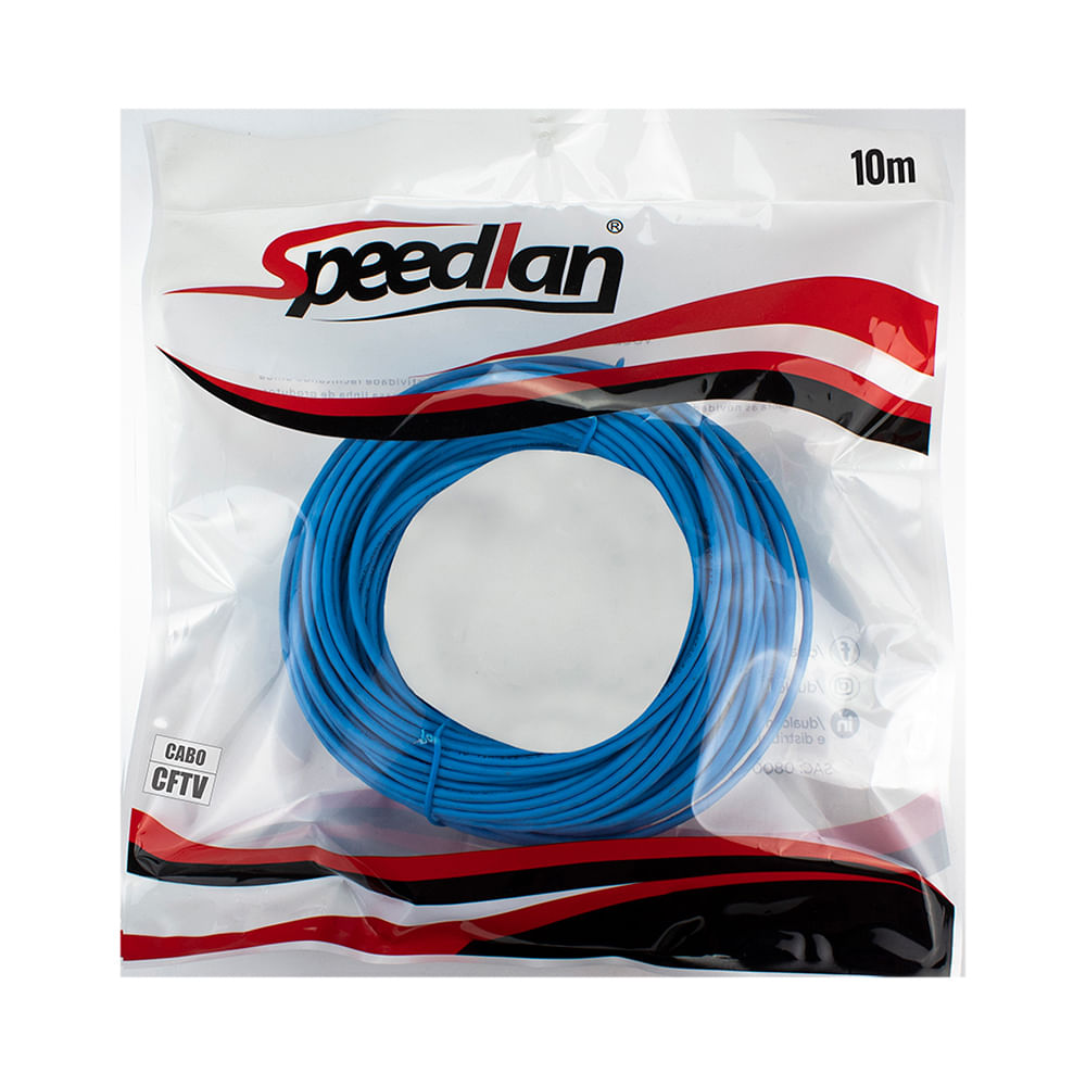 Encontraproduto.com.br - Cabo CFTV Speedlan 10 metros Azul