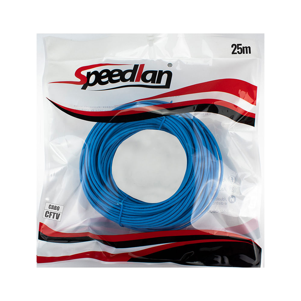 Encontraproduto.com.br - Cabo CFTV Speedlan 25 metros Azul