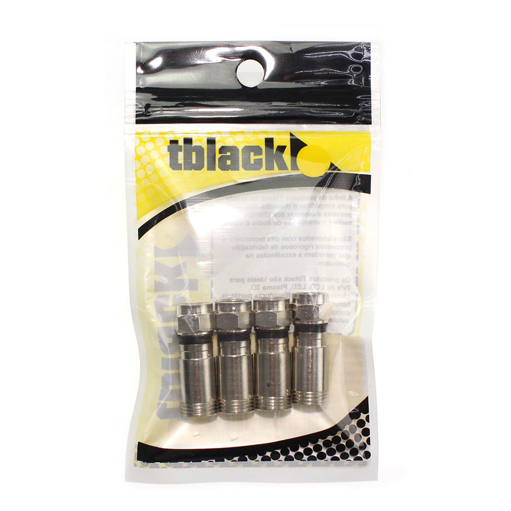Encontraproduto.com.br - Conector F Compressão RG59 com 4 peças Tblack