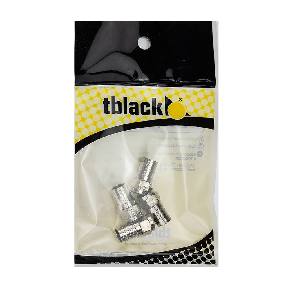 Encontraproduto.com.br - Conector Tblak F Crimpar RG6 c| 4 peças