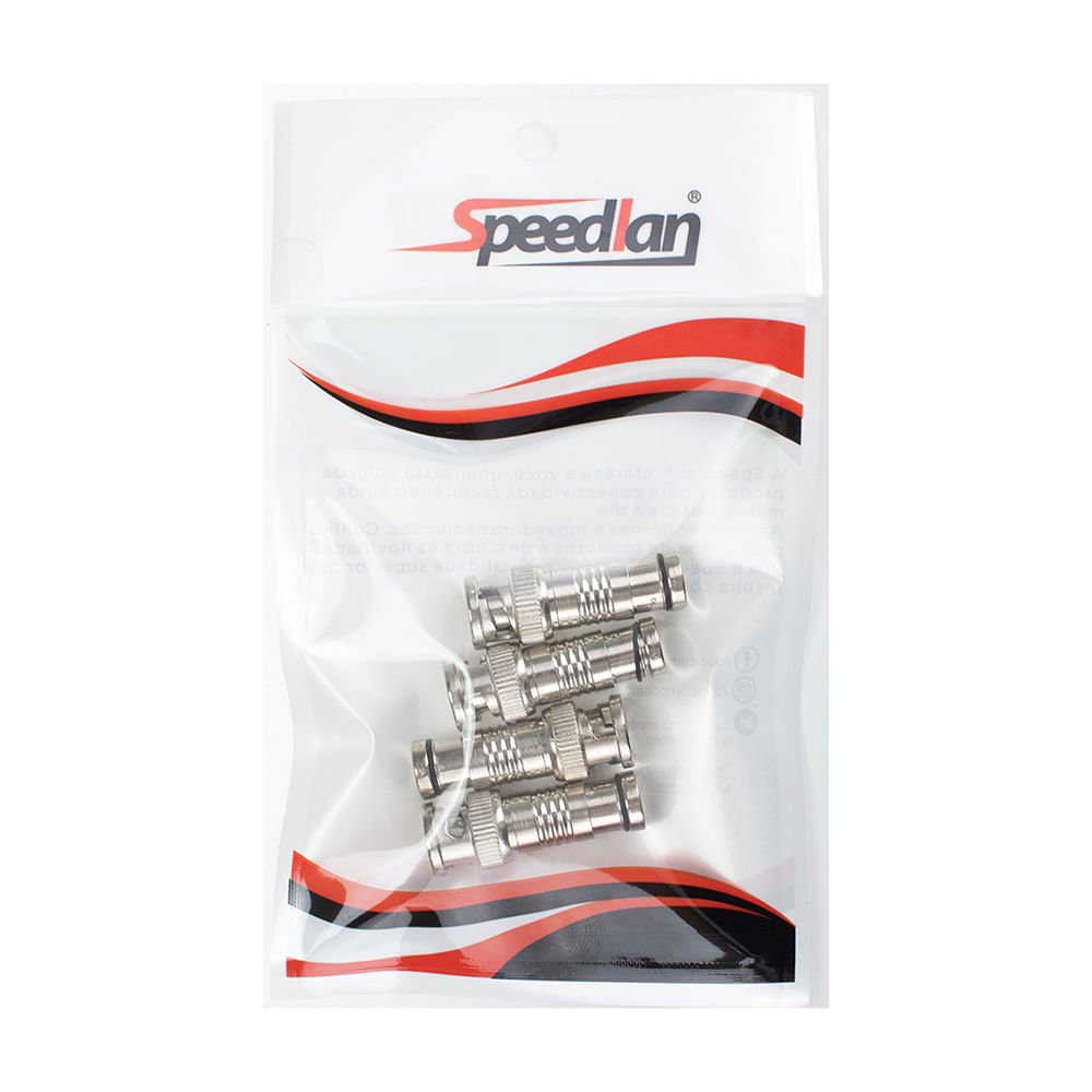 Conector BNC Speedlan RG59 Macho Compressão Fixo c| 4 peças