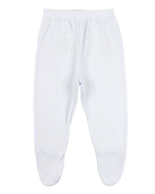 Calça Bebê Suedine com Pezinho - Branco