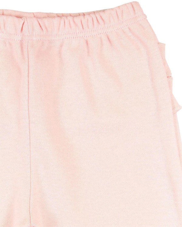 Encontraproduto.com.br - Calça Bebê Suedine Com Pezinho e Babados - Rosa