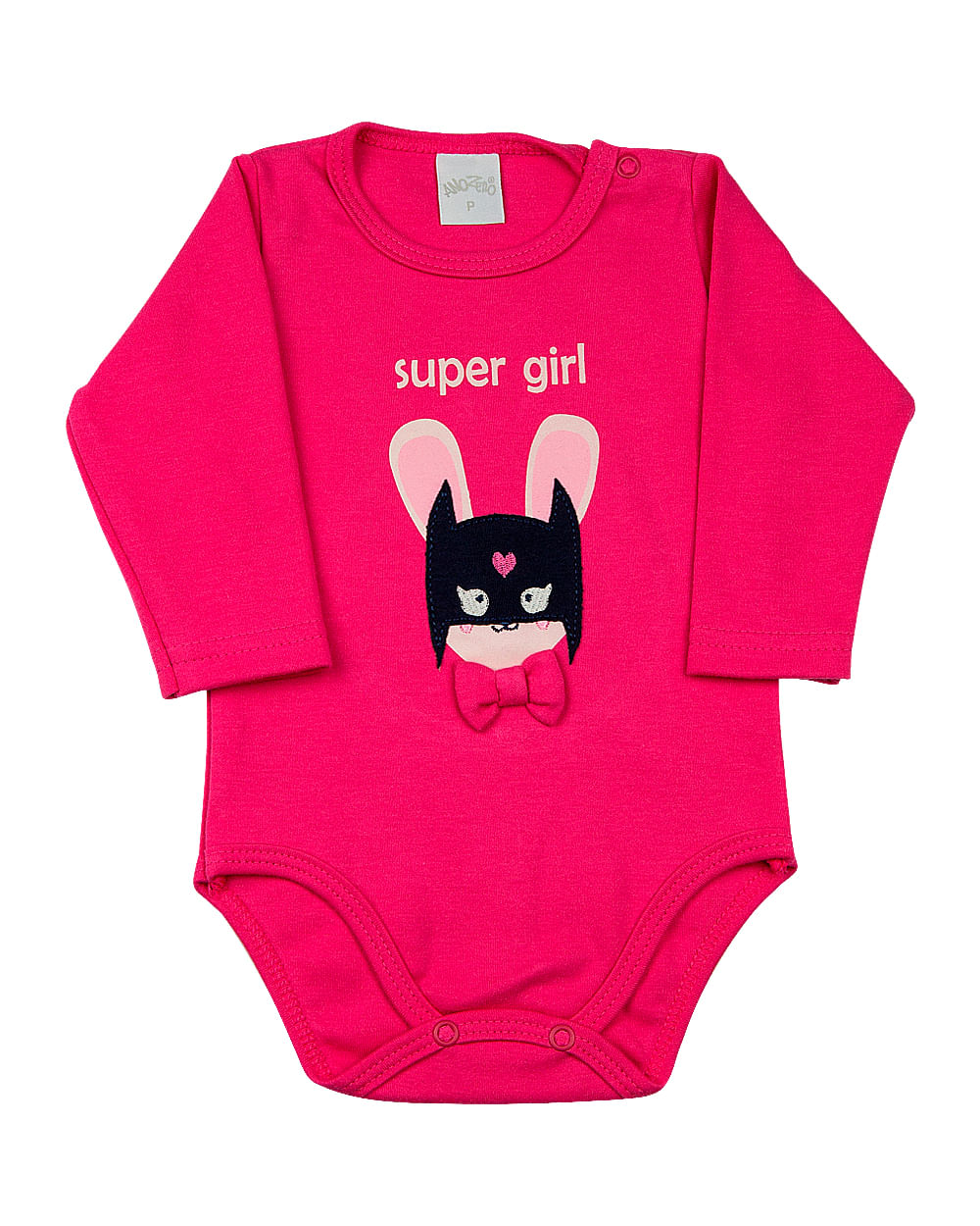 Body Bebê Suedine Super Girl - Pink