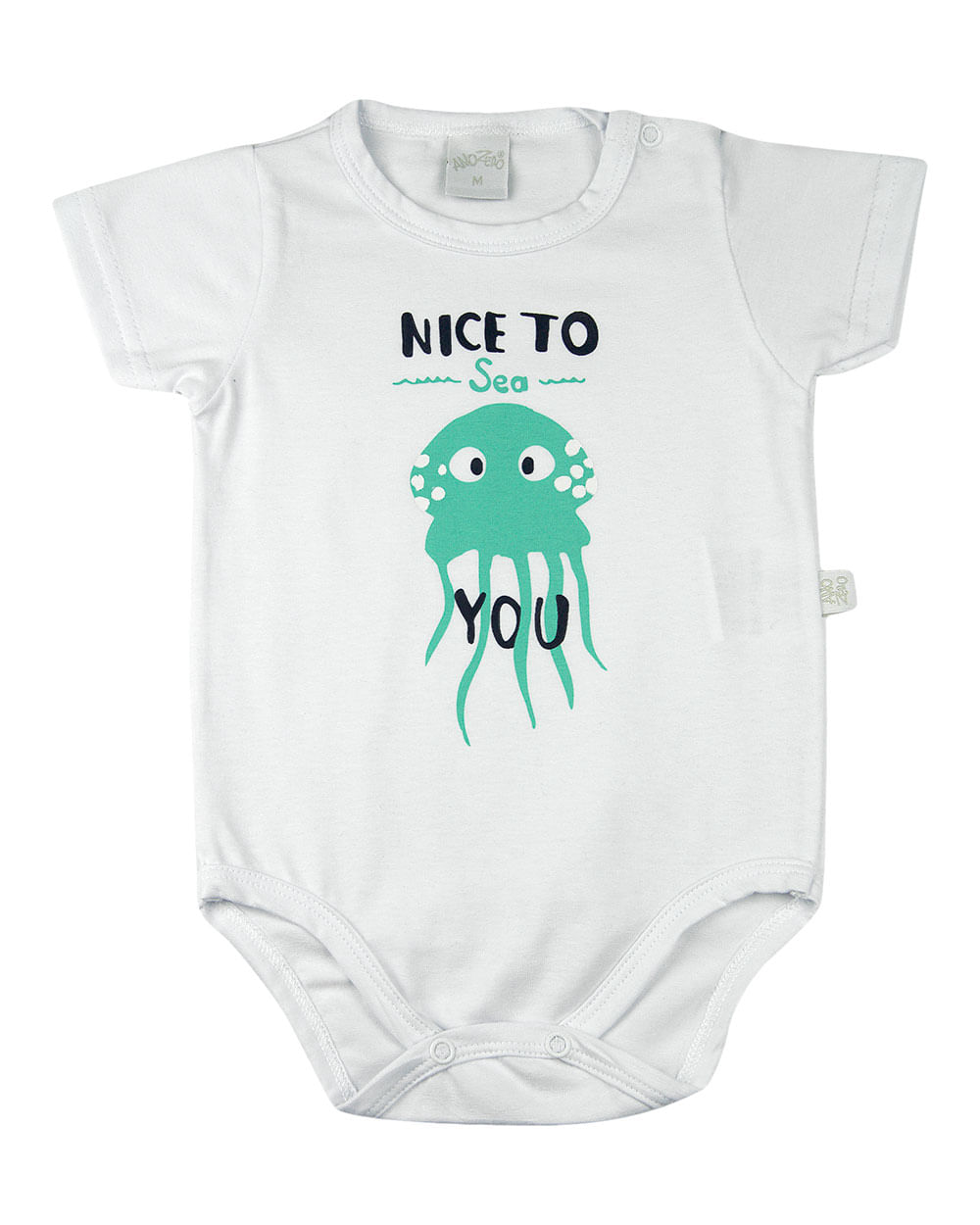 Body Bebê Cotton Conforto Polvo Nice To Sea You - Branco