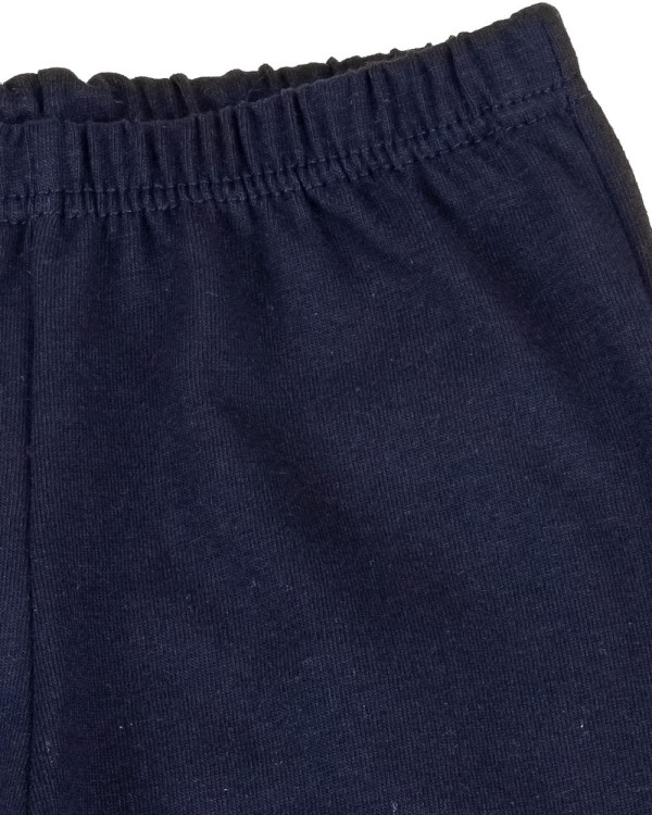 Encontraproduto.com.br - Conjunto Body Bebê Com Golinha de Piquet e Calça Suedine Bordado Dinossauro - Marinho