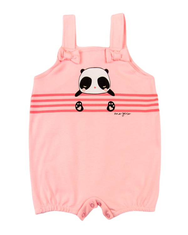 Banho de Sol Bebê Suedine Panda - Rosa