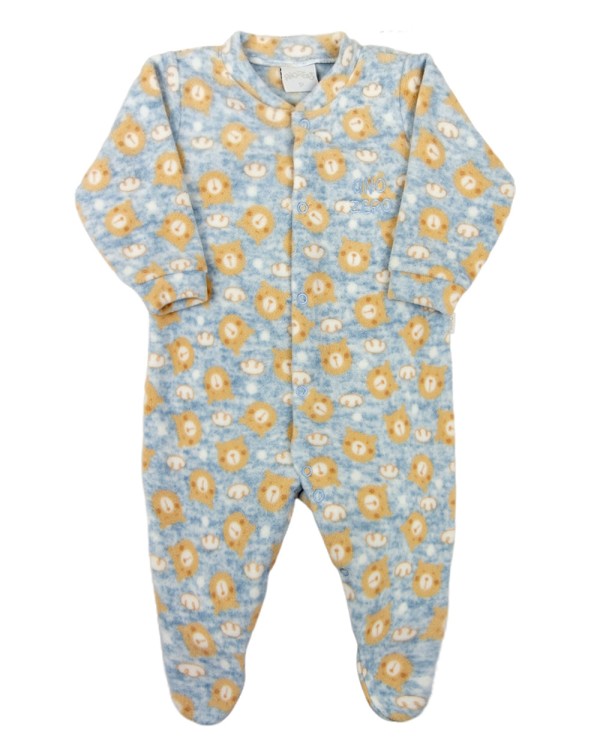 Macacão Pijama Bebê Inverno Microsoft Estampado - Azul