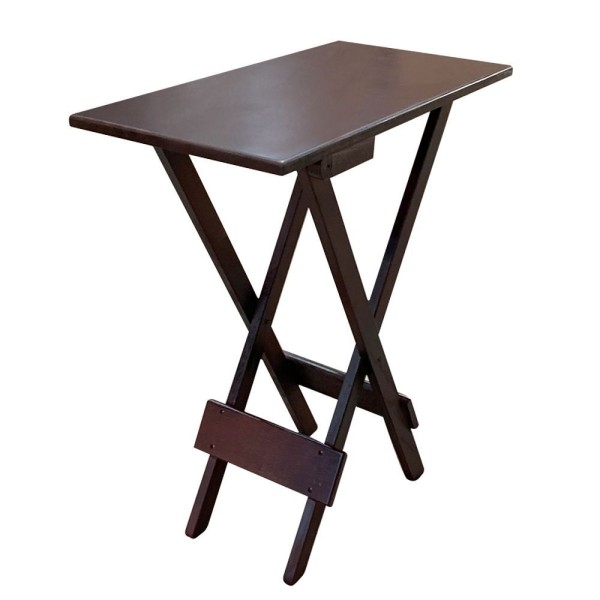 Encontraproduto.com.br - Jogo De Mesa Dobrável 1,20X70 E Mesa Aparador Em Madeira Maciça Com 4 Cadeiras - Imbuia - Marrom