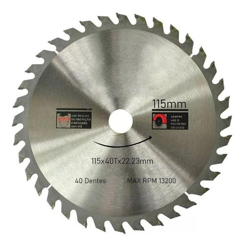 Disco De Serra Circular Com 40 Dentes 4-1/2