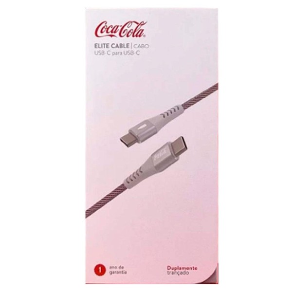 Encontraproduto.com.br - Cabo USB-C Coca-Cola Para Usb-C Elite Branco (MP)