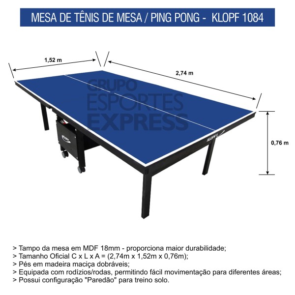 Encontraproduto.com.br - Mesa Tênis De Mesa Oficial Paredão Suporte Redinha 10845034