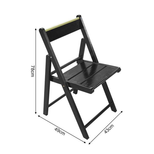 Encontraproduto.com.br - Jogo De Mesa Dobravel 70X70 Em Madeira Robusta Com 4 Cadeiras Top Black - Preto