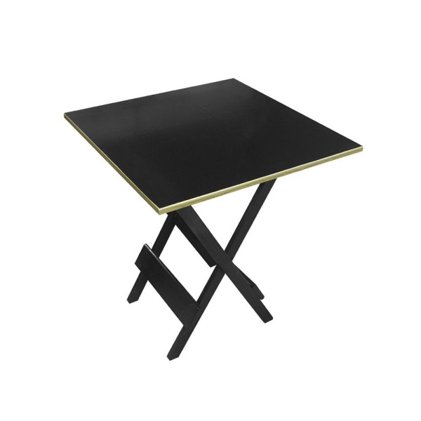 Encontraproduto.com.br - Jogo De Mesa Dobravel 70X70 Em Madeira Robusta Com 4 Cadeiras Top Black - Preto