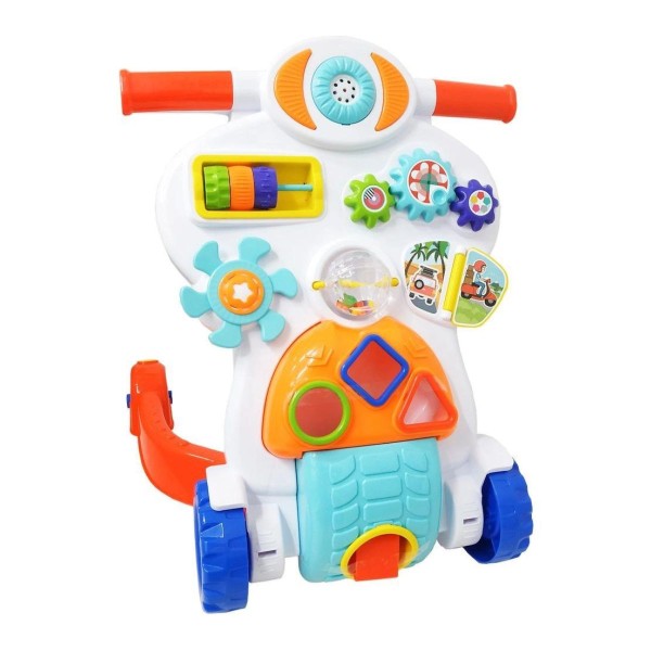 Encontraproduto.com.br - Andador Bebê Piloto Com Luz E Som Laranja E Azul Tateti 0889