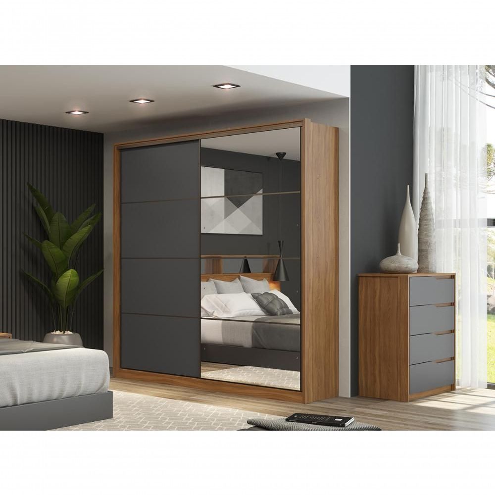 Encontraproduto.com.br - Conjunto Guarda Roupa Belga Com Espelho E Comoda Atria Demartez